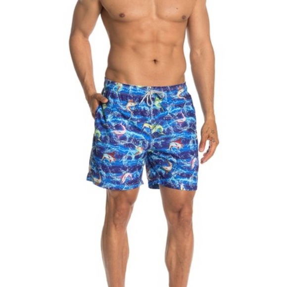 MICHAEL'S SWIMWEAR Swordfish Print Swim Trunks